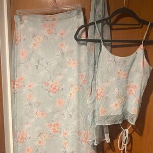 2-Piece Crinkle Girls Skirt and Top